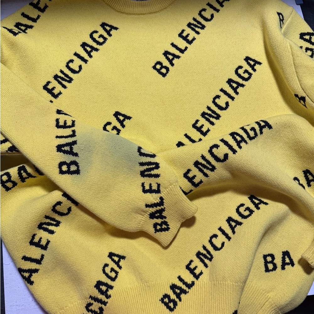 Balenciaga Bold Yellow Crewneck Sweater unisex